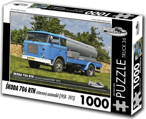 RETRO-AUTA Puzzle TRUCK č.36 Škoda 706 RTH cisternový automobil (1958-1975) / 1000 dielikov