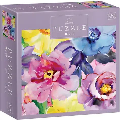 INTERDRUK Puzzle Farebné kvety / 500 dielikov / 47 × 33 cm