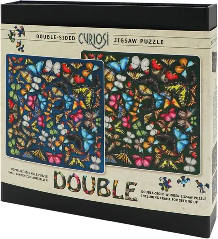 CURIOSI Puzzle Double: Motýle / 165 dielikov / obojstranné / drevené