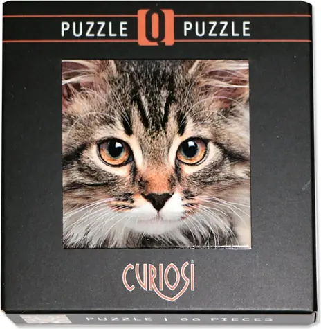 CURIOSI Puzzle Q Animal: Mačka / 66 dielikov / Štvorcové dieliky / 12,5 × 12,5 cm