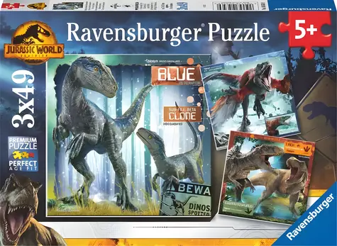 Ravensburger Puzzle Jurský svet: Nadvláda / 3x49 dielikov / od 5 rokov