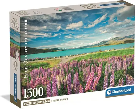 Clementoni Puzzle Lupiny pri jazere Tekapo / 1500 dielikov / od 18 rokov