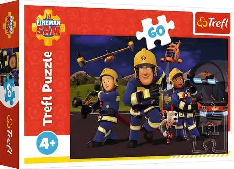 Trefl Puzzle Požiarnik Sam: Hrdina v uniforme / 60 dielikov / 33 x 22 cm