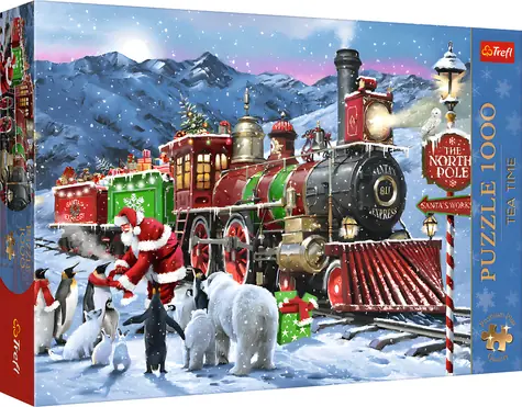 Trefl Puzzle Premium PLUS Tea Time: Vianočný vlak / 1000 dielikov / 68,3 × 48 cm