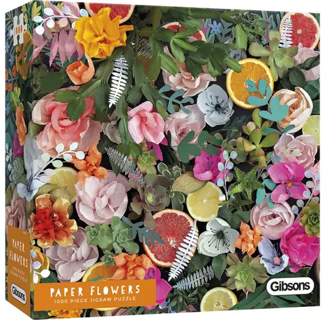 GIBSONS Puzzle Papierové kvety / 1000 dielikov / 68 × 49 cm