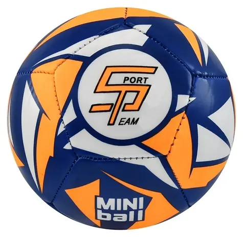 Sportteam Miniball S2 modro-neónovo oranžová / Futbalová lopta / Veľ. 1 / 12 panelov / Dvojvrstvový