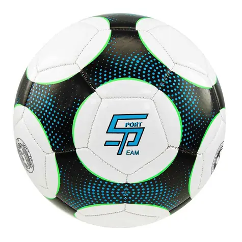 Sportteam Futbalová lopta S2 čierno-modrá / vel. 5 / PVC trojvrstvová / Strojovo šitá