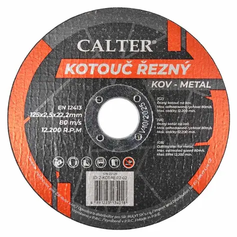 RULYT CALTER / Rezný kotúč / Priemer 125x22,2 mm / Šírka 2,5 mm