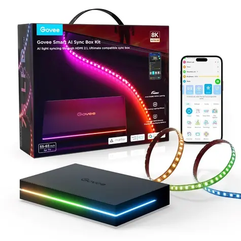 Govee AI Sync Box 2 TV 55-65" SMART LED podsvietenie RGBWIC / LED pásik / 60W / HDMI 2.1 / BT / WiFi