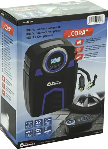 Compass CORA / Kompresor / 12V / 22 lm / Tlak 8,2 bar / LED svietidlo