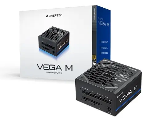 Chieftec Vega M PPG-1000-C čierna / Zdroj ATX / 1000W / ATX 3.1 / 80 PLUS Gold / Plne modulárne / 135 mm