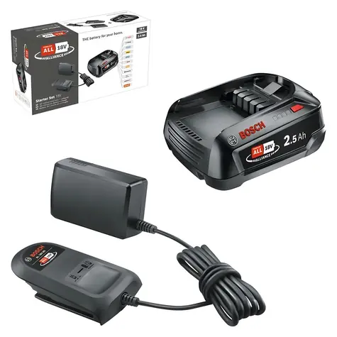 BOSCH 1600A02625 čierna / Štartovacia sada / PBA 18V 2.5 Ah + AL 18V-20 / POWER FOR ALL ALLIANCE