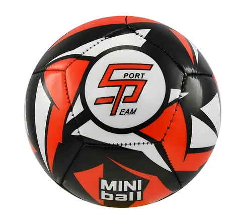 Sportteam Futbalová lopta miniball S2 čierno-červená / Lopta / veľ. 1 / 12 panelov / dvojvrstvová / 120-140 g