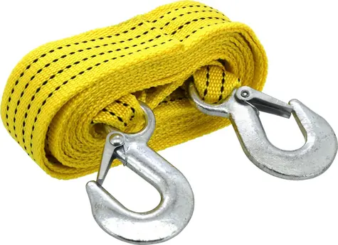 Compass Ťažné lano ploché 3000 kg s karabínami / Ťažné lano / Nosnosť 3000 kg / Dĺžka 3 m / Kovové háky
