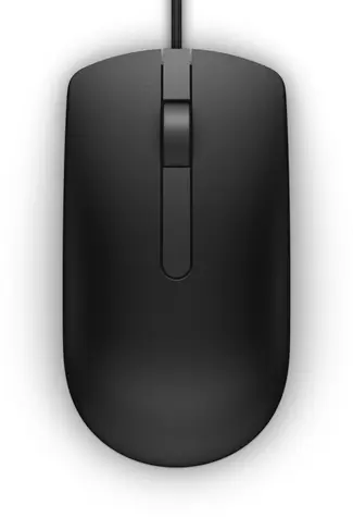 DELL MS116 čierna / Optická myš / 1000dpi / 2 tlačidlá + rolovacie koliesko / USB / 1.8 m