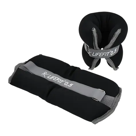 Lifefit S2 2x0,5kg čierna / Neoprénová záťaž / Členok a zápästie / Pár / Suchý zips