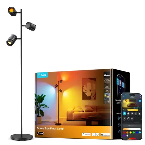 Govee H60B2 Tree čierna / Stojacia lampa / RGBWW / 1500 lm / BT / Wi-Fi