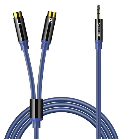 Orico AXRF modrá / Audio kábel / Jack 3,5 mm (M) - 2x RCA / 1,5 m