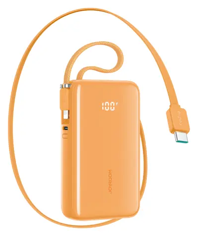 Joyroom JR-PR2 oranžová / Powerbanka / 10000mAh / 35W / 1x USB-C / 1x USB-C & 1x Lightning kábel
