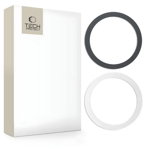 Tech-Protect MagMat čierna/strieborná / Magnetický krúžok MagSafe / univerzálny / 2 ks