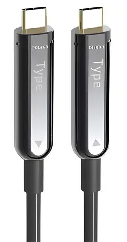 PremiumCord USB-C optický AOC kábel 20 m / Kábel USB-C / Optický fiber / 4K 60Hz