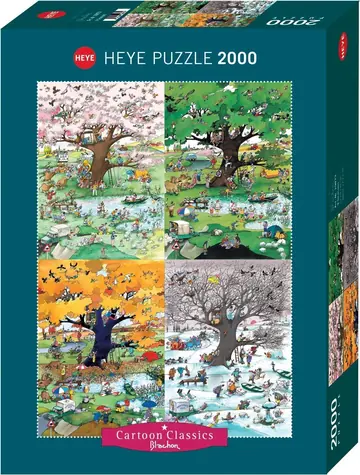 HEYE Puzzle Cartoon Classics: Štyri ročné obdobia / 2000 dielikov / 69 × 97 cm