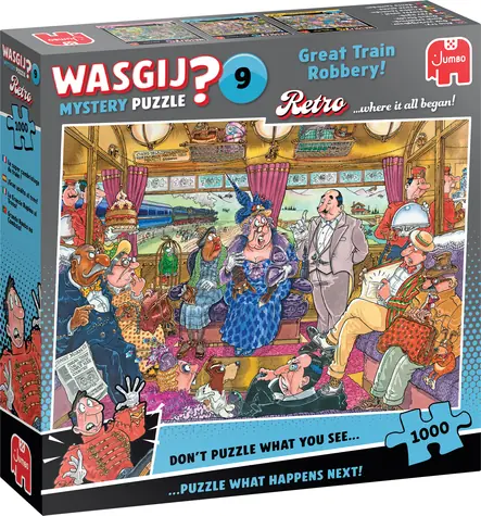 JUMBO Puzzle WASGIJ Retro Mystery 9: Veľká vlaková lúpež! / 1000 dielikov / od 15 rokov
