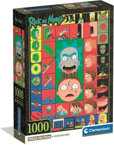 Clementoni Puzzle Rick&Morty: Ikonické momenty / 1000 dielikov / od 14 rokov