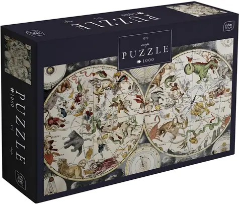 INTERDRUK Puzzle Maps 1: Znamenie zverokruhu / 1000 dielikov / 67 × 48 cm