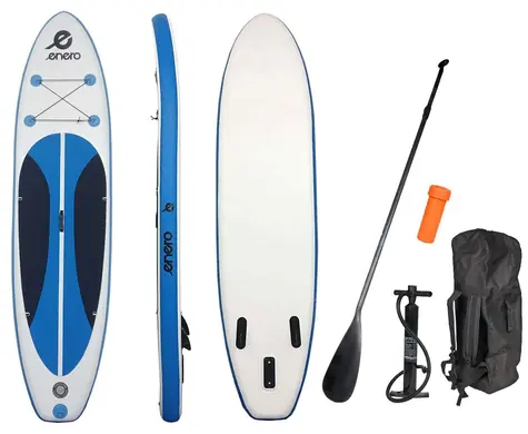 ENERO Paddleboard modro-biela / 300 x 76 x 15 cm / Nosnosť 130 kg / Hmotnosť 12,5 kg