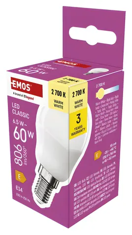 GP MET LED žiarovka Mini Globe 6,5 W E14 teplá biela / LED žiarovka / 806 lm / 2700K / náhrada 60W