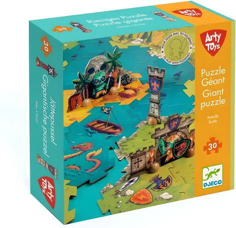 DJECO Obrie puzzle Bitka / 30 dielikov / 69 x 95 cm