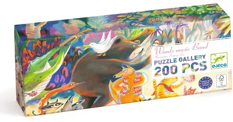 DJECO Panoramatické puzzle Lesné zvieratká / 200 dielikov / 97x33 cm