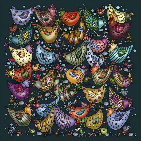 CURIOSI Štvorcové puzzle Palapeli: Hromada kurčiat / 239 dielikov / 28 × 28 cm