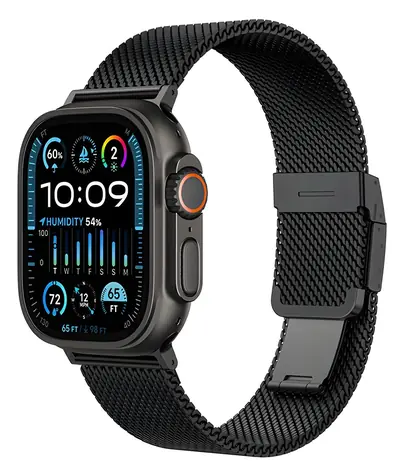 AmazingThing Titan Premium čierna / Remienok / Apple Watch 38/40/41/42/44/45/46/49 mm / Kov