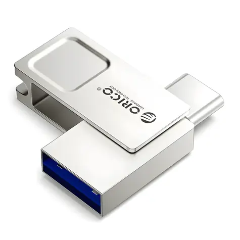 Orico U301 128GB strieborná / Flash disk / USB-A + USB-C / USB 3.2 Gen 1