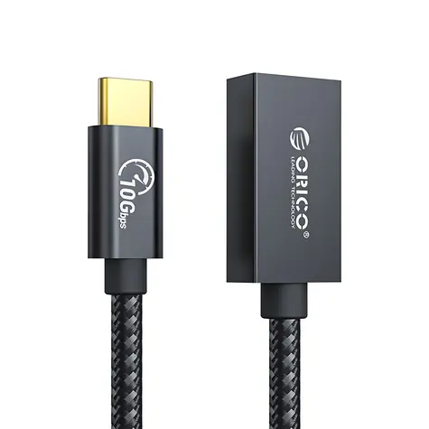 Orico CAF31 čierna / OTG adaptér USB-C - USB-A / USB 3.1 Gen 2 / 10 Gbps / 30 cm
