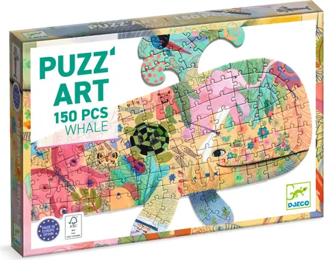 DJECO Obrysové puzzle Veľryba / 150 dielikov / 67,4x40 cm