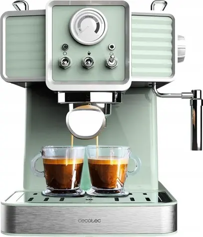 Cecotec Power Espresso 20 svetlo zelená / Espresso kávovar / 20 bar / 1350 W / 1,5 l / Thermoblock