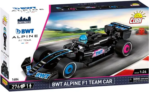 Cobi 1684 Pretekárske vozidlo BWT Alpine F1 Team / 1:26 / 276 kociek / 1 figúrka / od 8 rokov