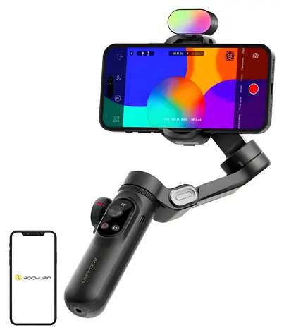 AOCHUAN X Pre čierny / Stabilizátor / 3osý / RGB osvetlenie / Bezdrôtové nabíjanie / OLED displej