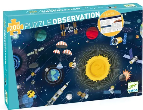 DJECO Puzzle Observation: Vesmír / 200 dielikov / 61x38 cm