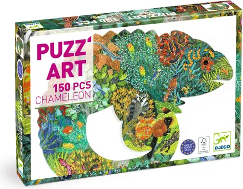 DJECO Obrysové puzzle Chameleon / 150 dielikov / 62x46 cm