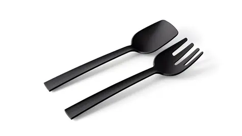 BLIMPLUS Príbor na servírovanie šalátu Paestum Carbon Black / 29 cm / bez BPA / umývačka