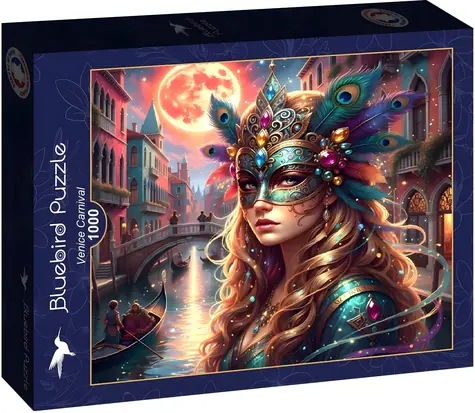 BlueBird Štvorcové puzzle Benátsky karneval / 1000 dielikov / 63,5 × 63,5 cm