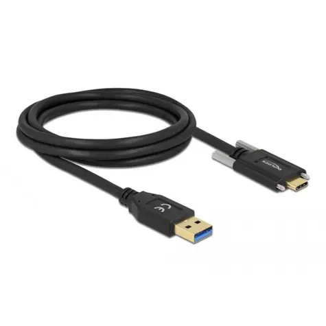 DeLock USB-A - USB-C kábel čierny / Kábel / USB 3.2 Gen 2 / 10 Gbps / 2 m / 3 A