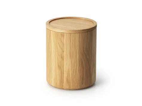 Continenta Dóza z dubového dreva guľatá / Dóza na potraviny / O 13 x výška 16 cm