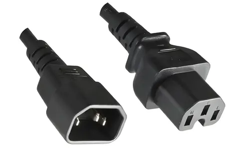 Mercodan predlžovací napájací kábel C14 čierna / Napájací kábel / IEC C14