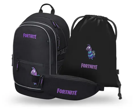 BAAGL SET 3 Core Fortnite Flama / batoh / vrecko / oblička / GRS