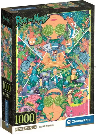 Clementoni Puzzle Rick & Morty: Psychedelická koláž / 1000 dielikov / od 14 rokov